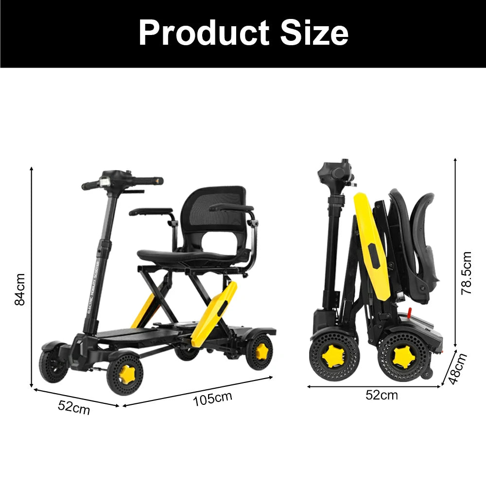 Eeeza MS310 Automatic Folding Mobility Scooter, 250W, 24V 5.2Ah