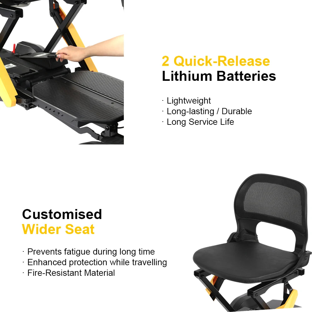 Eeeza MS310 Automatic Folding Mobility Scooter, 250W, 24V 5.2Ah