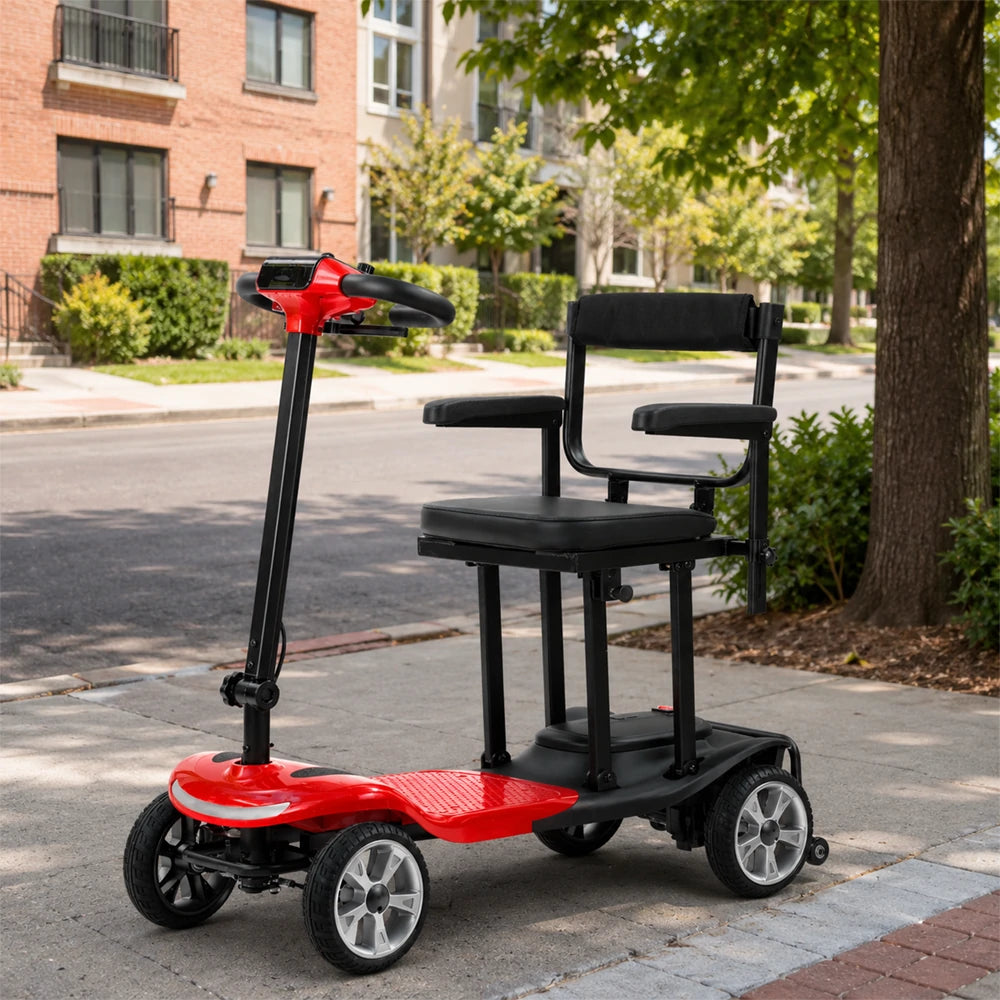 Eeeza MS210 Lightweight Folding Mobility Scooter, 180W, 24V 10.4Ah