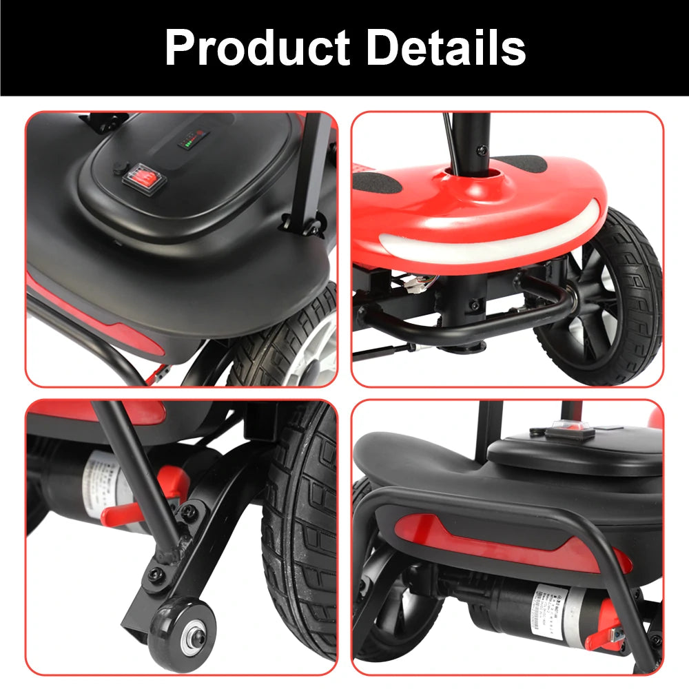 Eeeza MS210 Lightweight Folding Mobility Scooter, 250W, 24V 10.4Ah