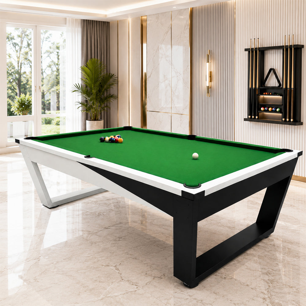Pool Table with Marble Slate, Iron Legs and Complete Accessories, 8ft