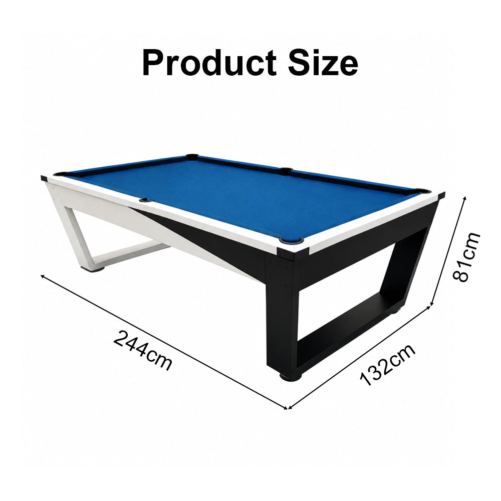 Pool Table with Marble Slate, Iron Legs and Complete Accessories, 8ft