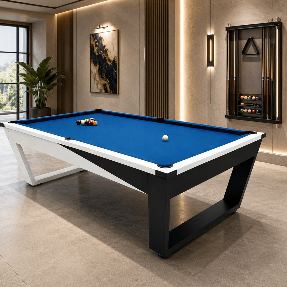 Pool Table with Marble Slate, Iron Legs and Complete Accessories, 8ft