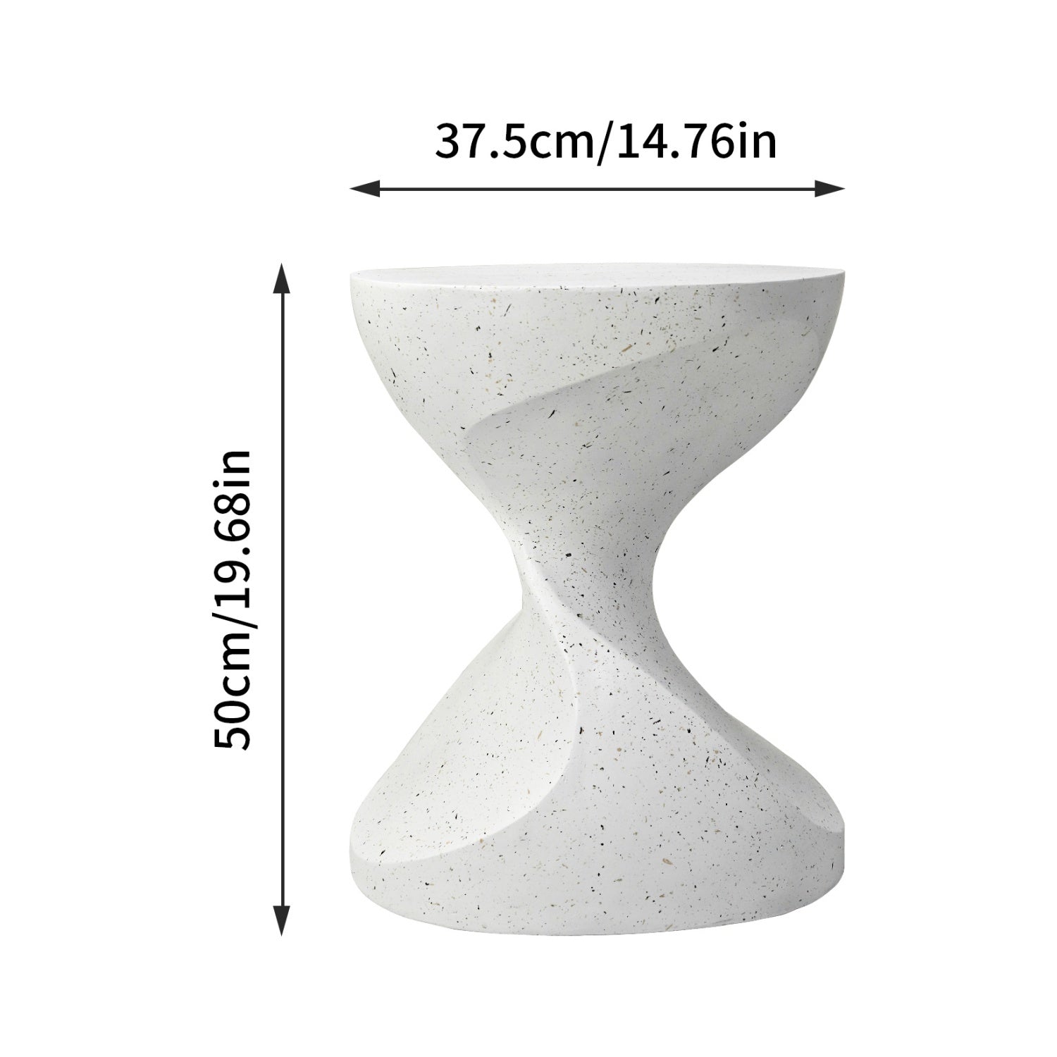 Modern Side Table for Indoor and Outdoor, Concrete, White
