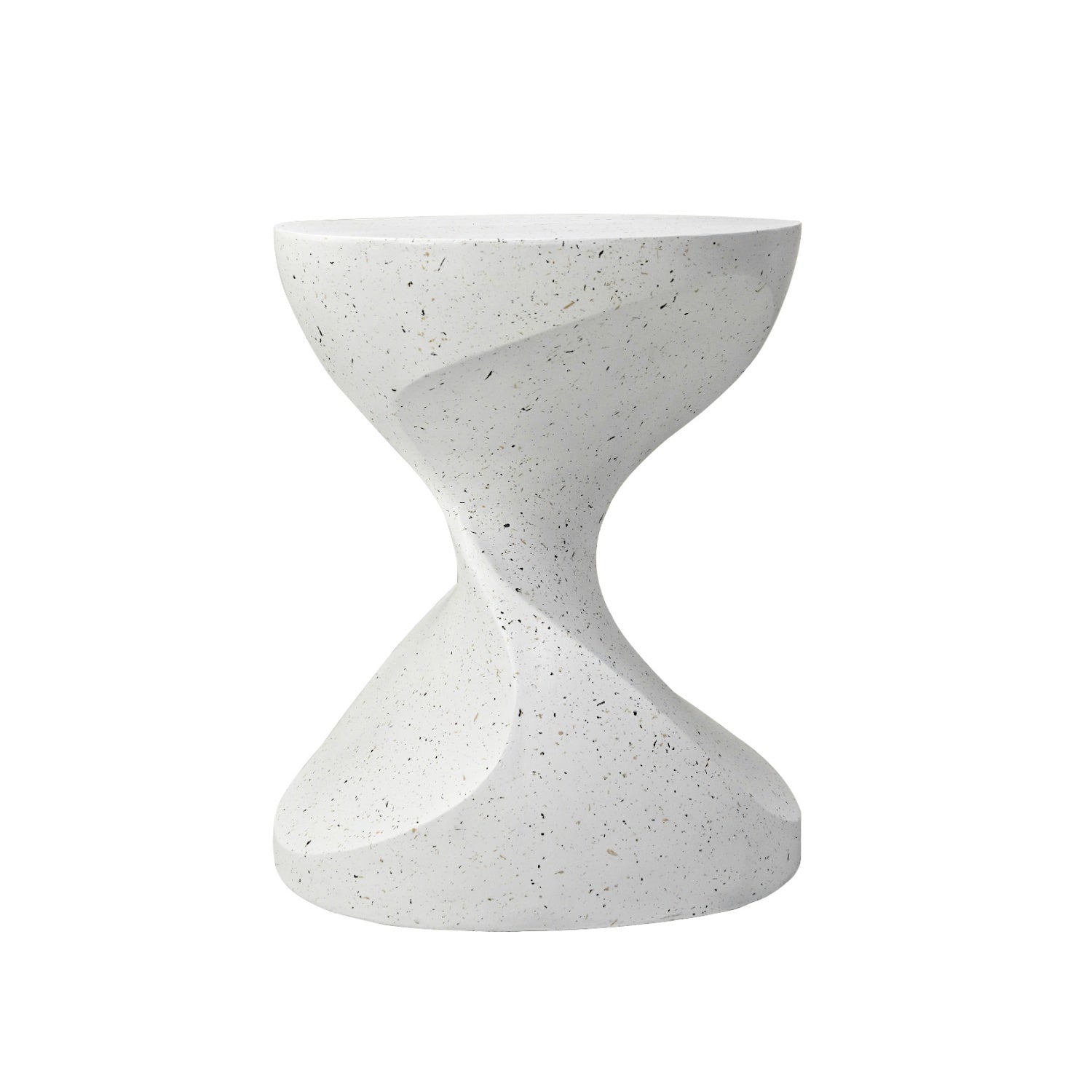 Modern Side Table for Indoor and Outdoor, Concrete, White