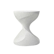 Modern Side Table for Indoor and Outdoor, Concrete, White