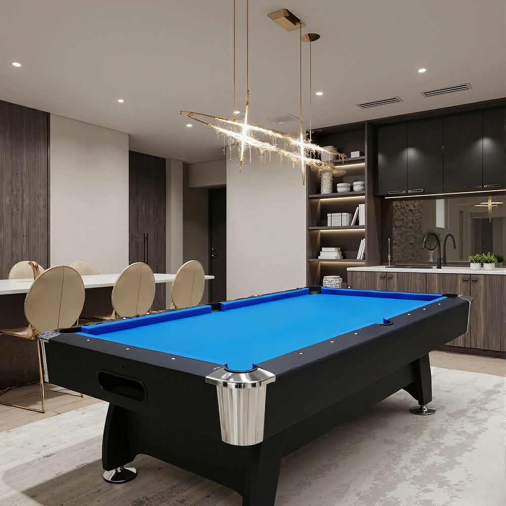 Billiard Table with Velvet tablecloth and Accessories, 7Ft, Blue