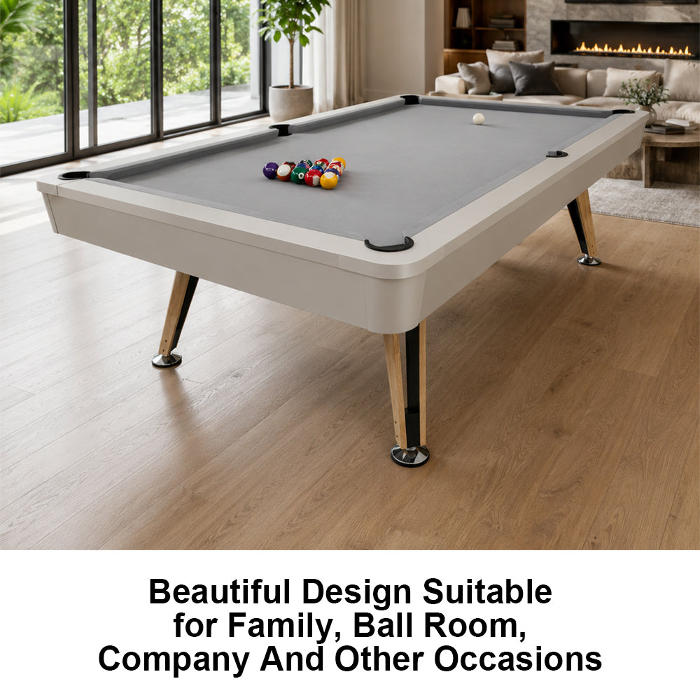 7FT Solid Wood Legs Billiard Pool Table with Full Accessories