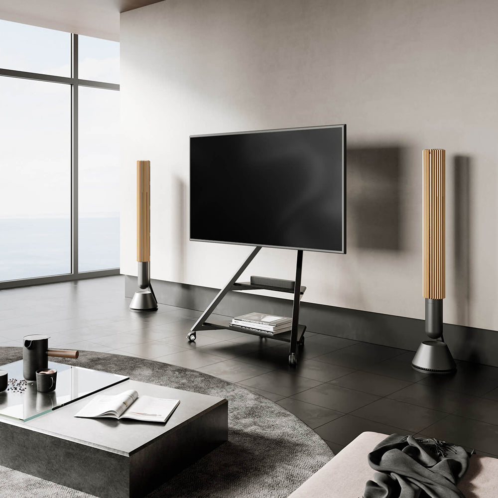 FITUEYES Eiffel V2 FT88 Floor TV Stand with Wheels for 55’-88’ Screens