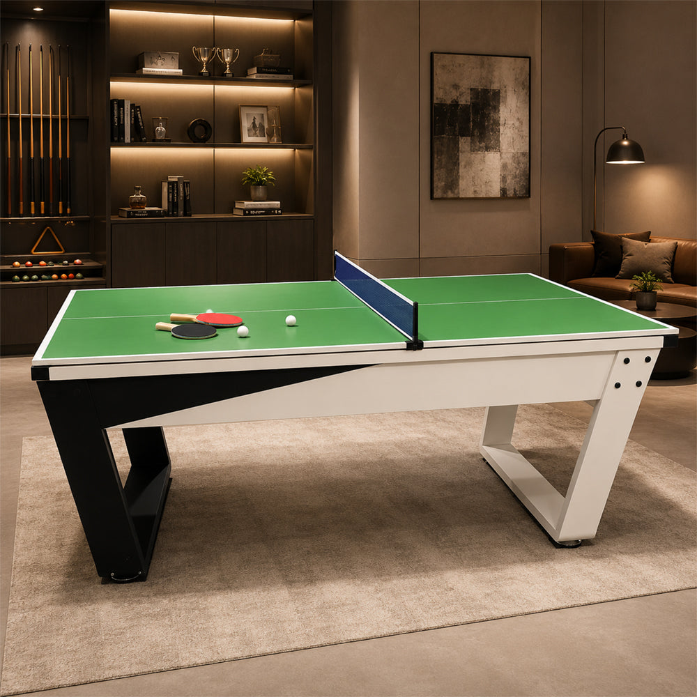 Pool Table with Marble Slate, Iron Legs and Complete Accessories, 8ft