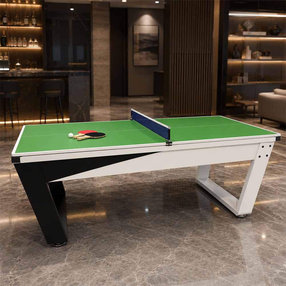 Pool Table with Marble Slate, Iron Legs and Complete Accessories, 7ft