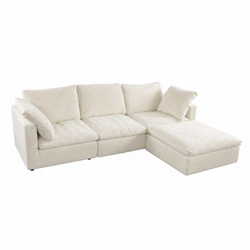 Oversized Modular Sectional Sofa with Movable Ottoman