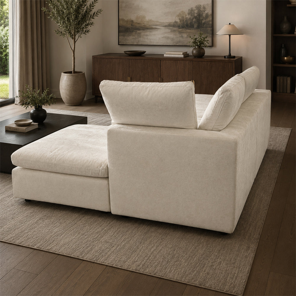 Oversized Modular Sectional Sofa with Movable Ottoman