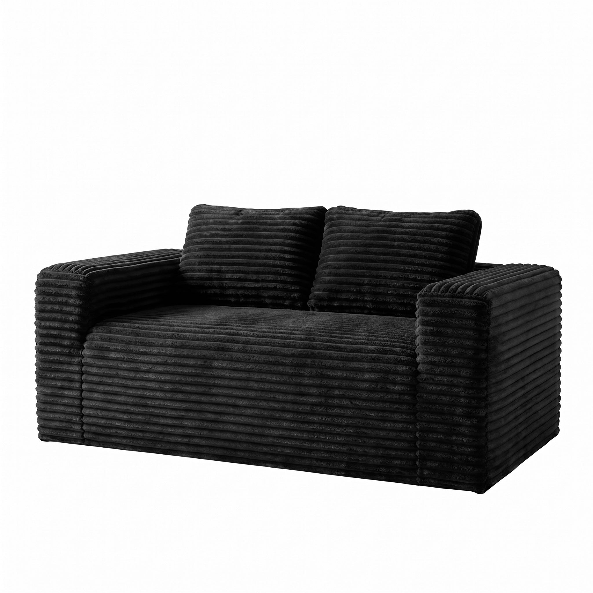 Boneless Deep Seat 2-Seater, No Assembly Foam Floor Couch, Plush Cordu