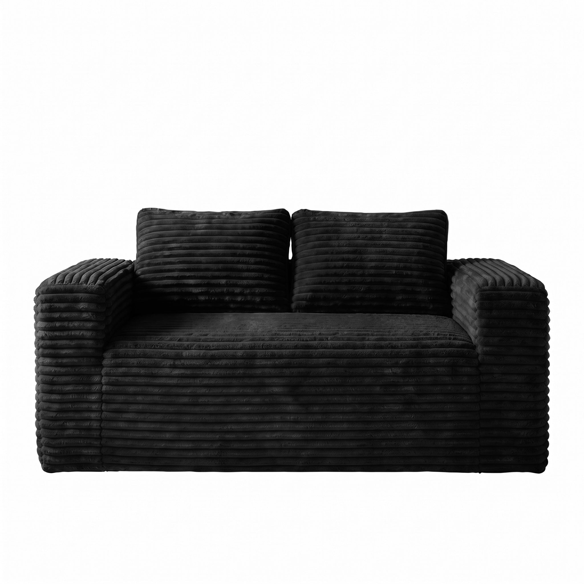 Boneless Deep Seat 2-Seater, No Assembly Foam Floor Couch, Plush Cordu