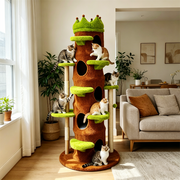 Eeeza Tall Cat Tree Tower with Hideaway Condos, 187cm Height