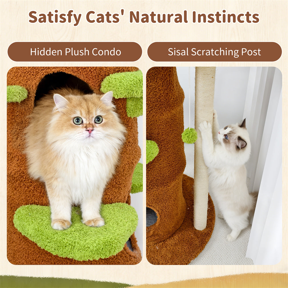 Eeeza Tall Cat Tree Tower with Hideaway Condos, 187cm Height
