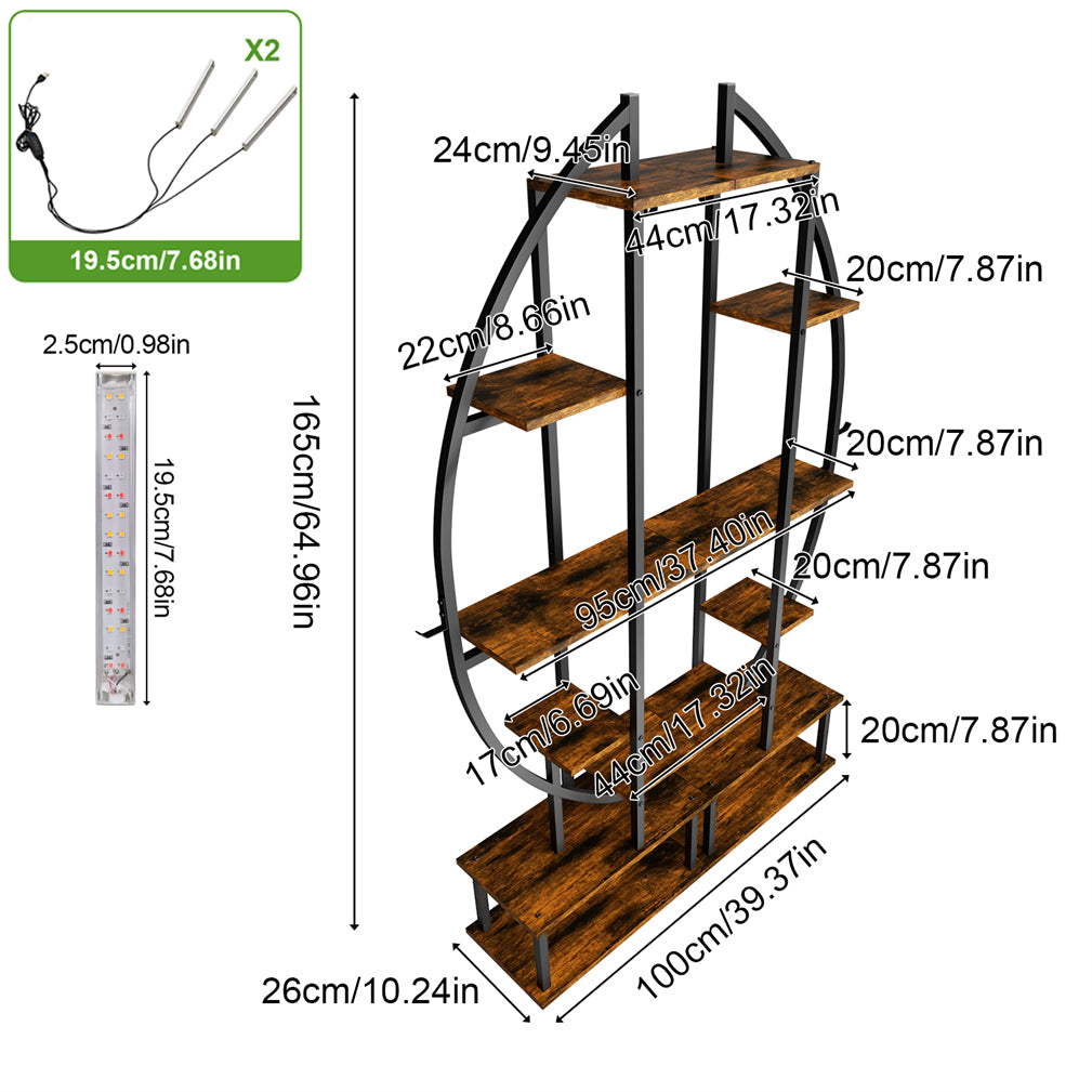 Eeeza Indoor Plant Stand with Full Spectrum Grow Lights, Black