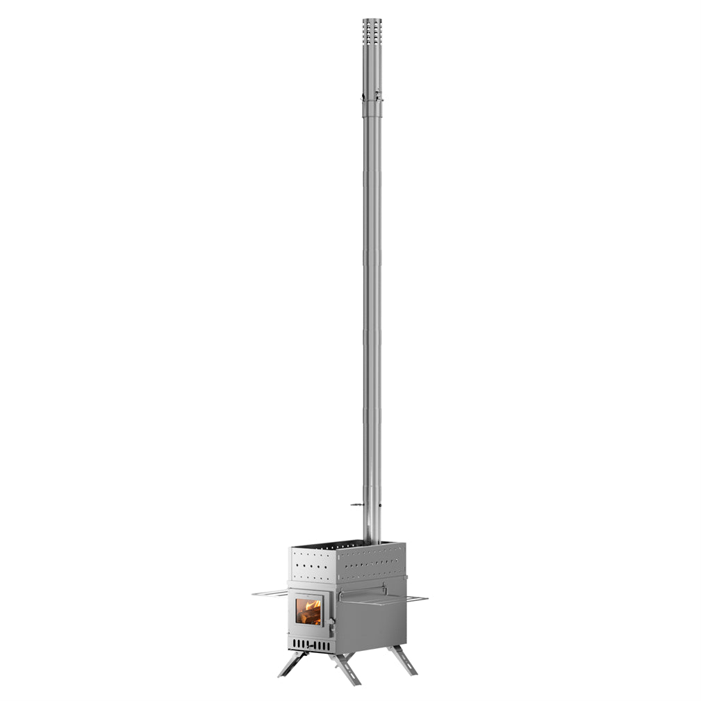 2in1 Outdoor Stove Set with Sauna Basket for Camping, Stainless Steel