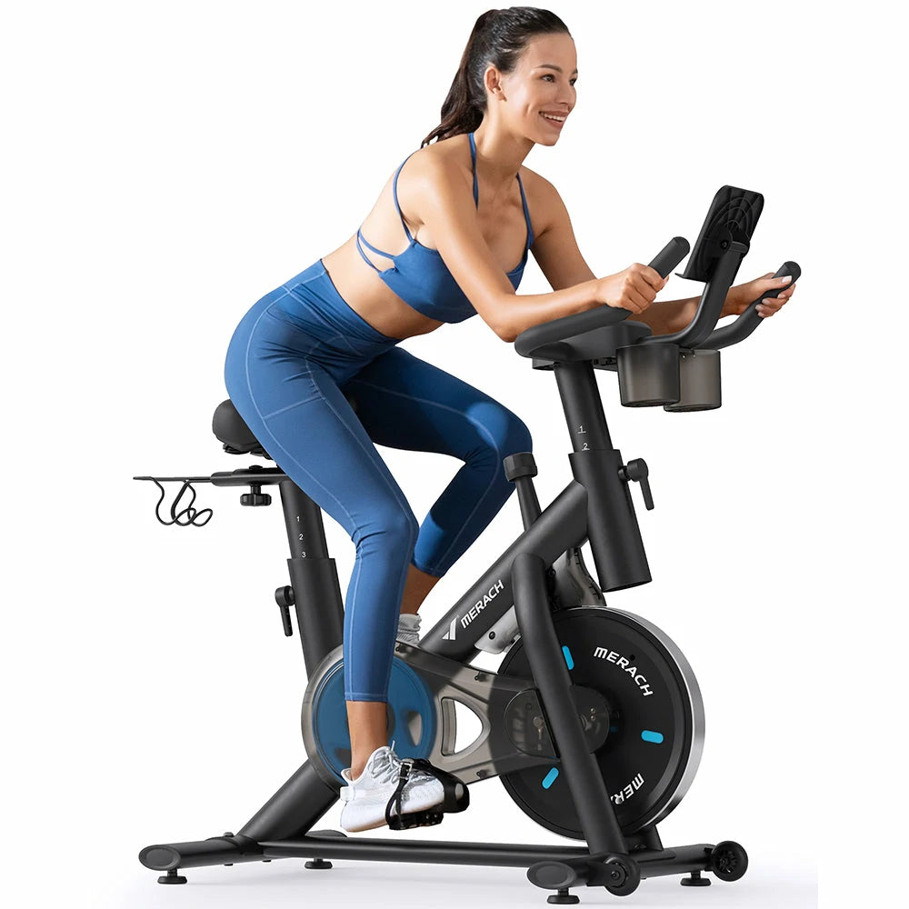 MERACH S26 Magnetic Exercise Bike with Dumbbell Rack
