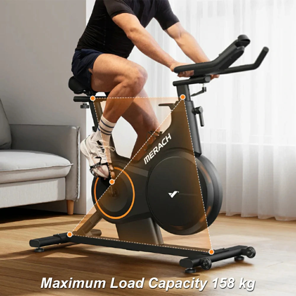 MERACH Exercise Bike, 32-level Resistance Adjustment, White