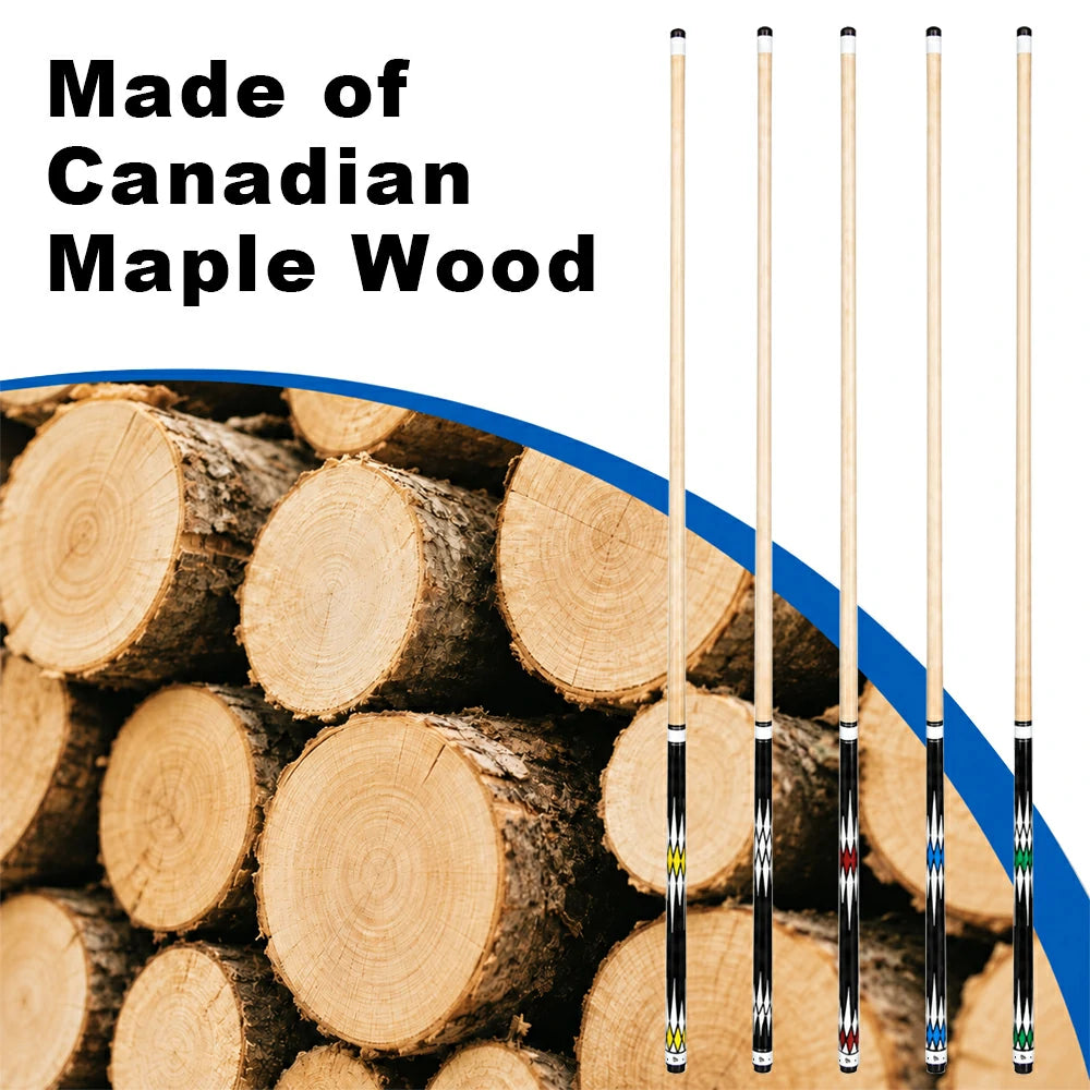 Eeeza Billiard Cues, 145cm, Maple Wood
