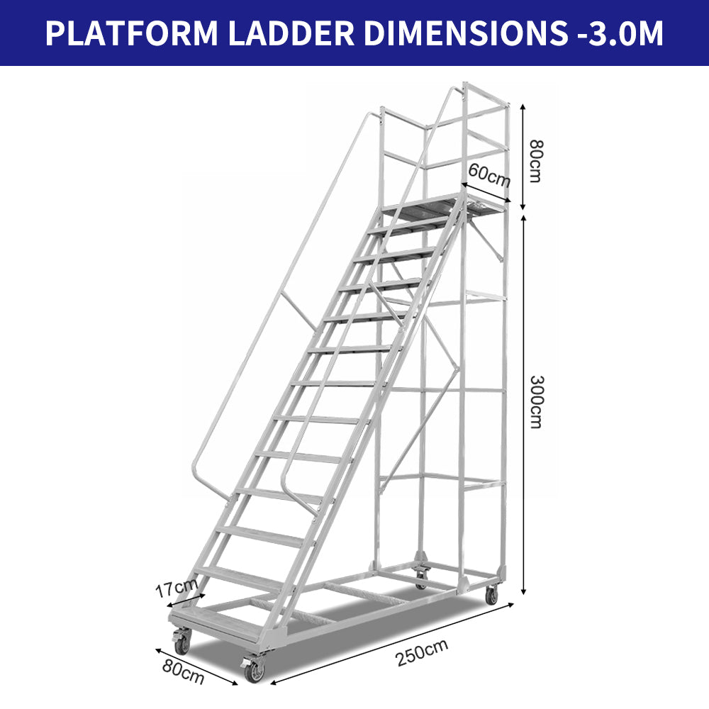 Portable Platform Ladder 1.5m,2m,2.5m,3m, Load capacity 200 kg