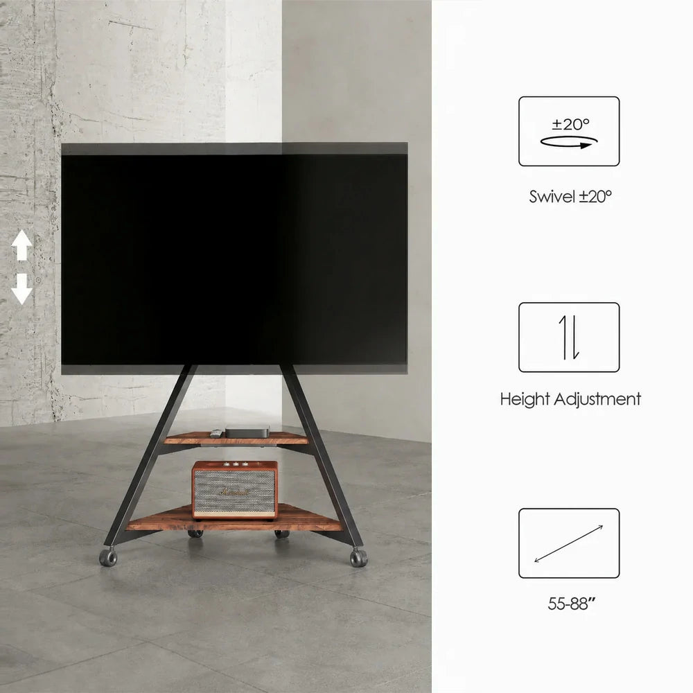 FITUEYES Eiffel V2 FT88 Floor TV Stand with Wheels for 55'-88' Screens