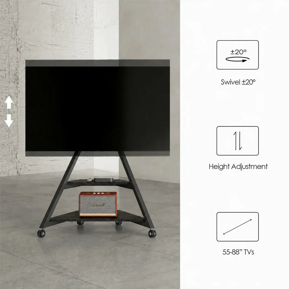 FITUEYES Eiffel V2 FT88 Floor TV Stand with Wheels for 55'-88' Screens