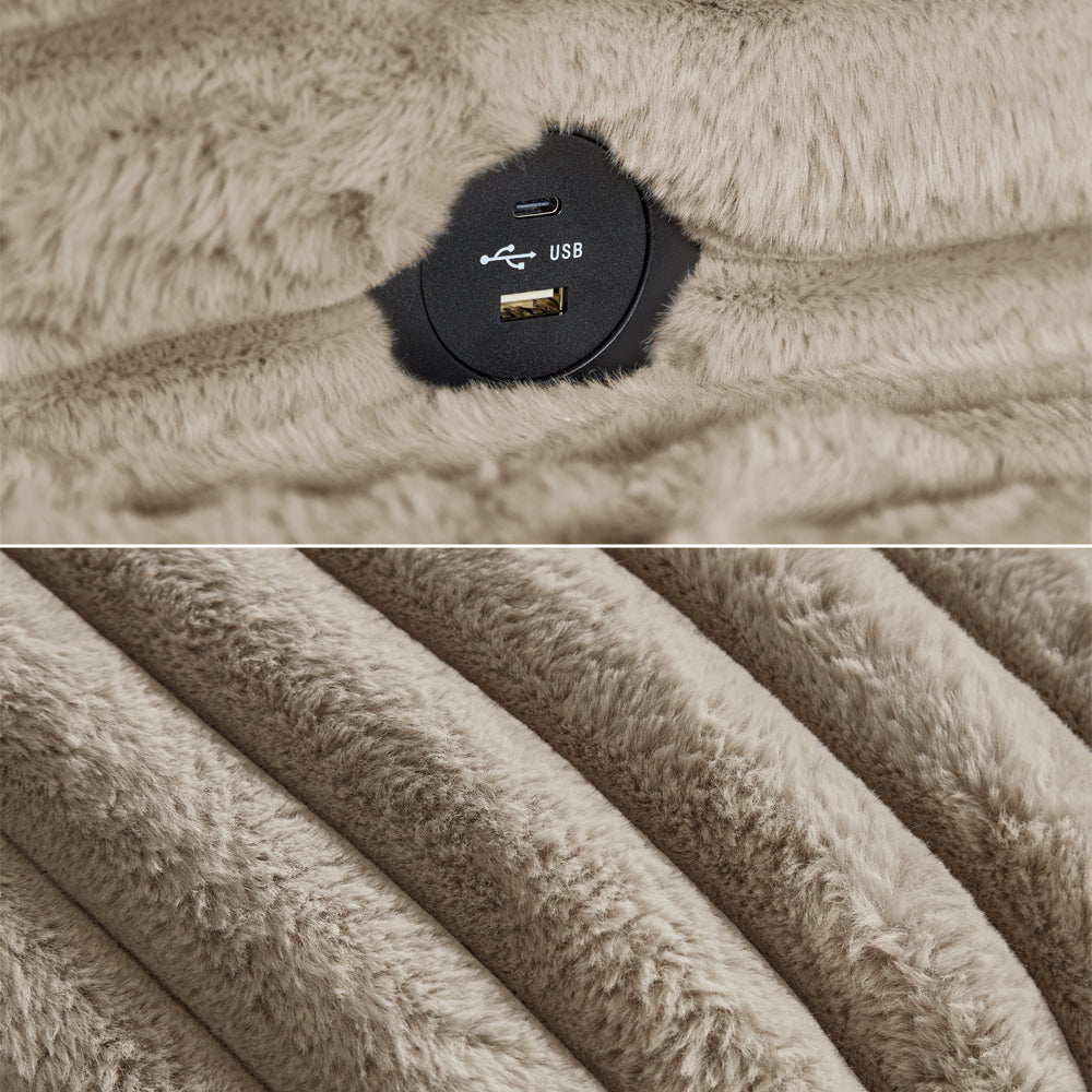 Oversized Sectional Sofa, Plush Corduroy, U Shaped, 4-seater