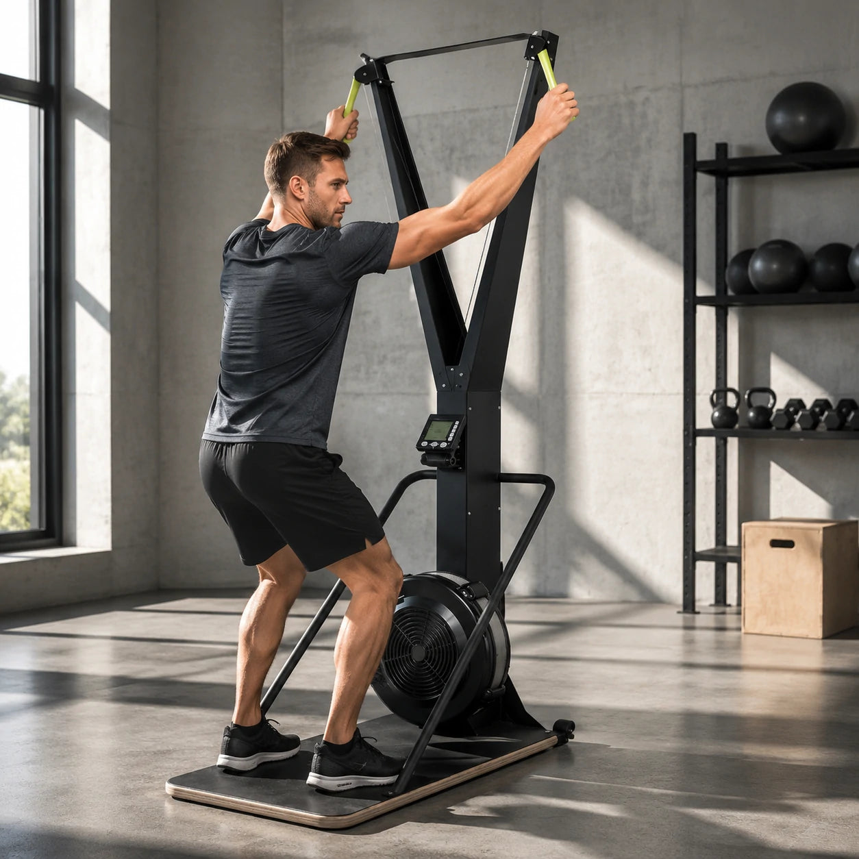 Eeeza Air Resistance Ski Trainer – Vertical Full-Body Cardio Machine