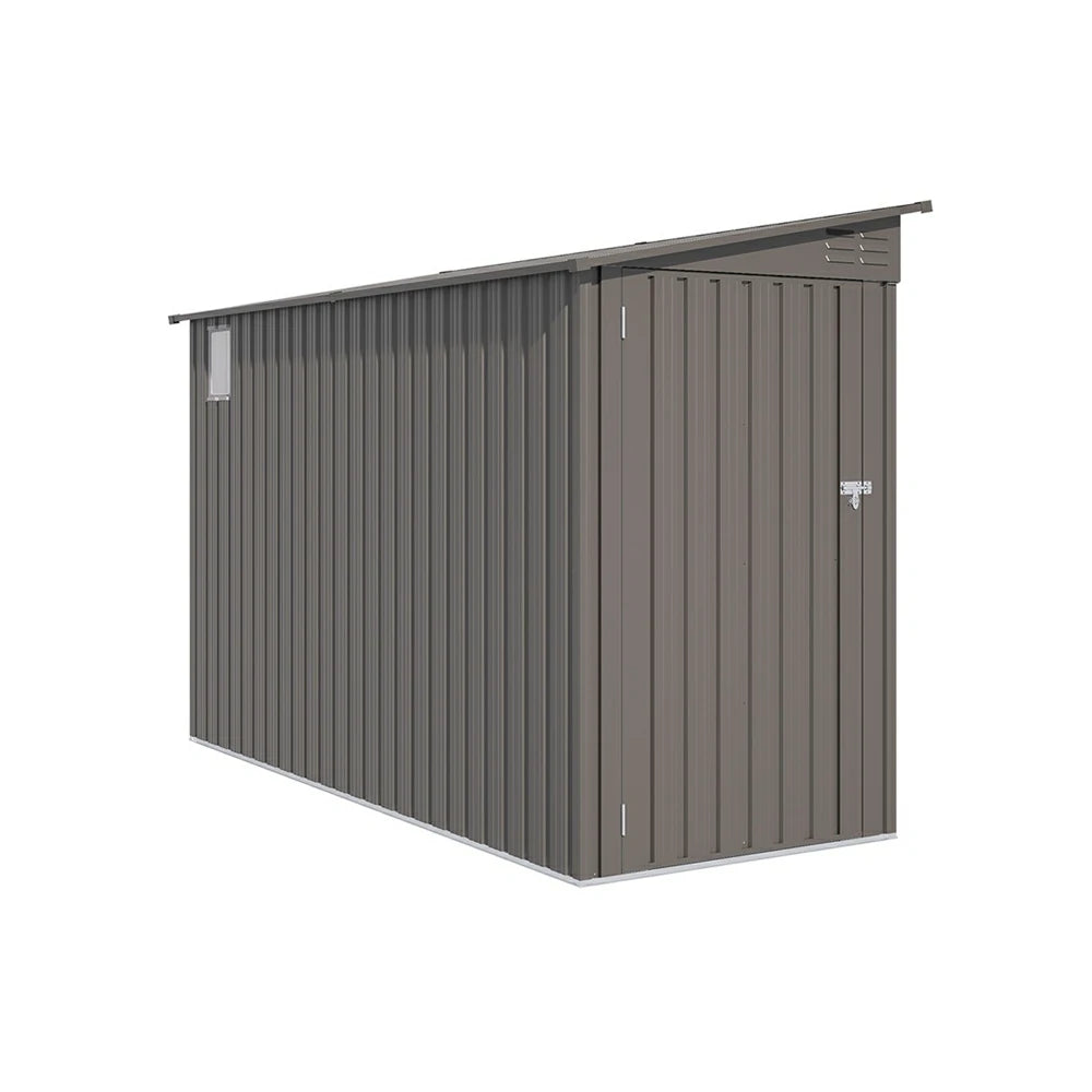 Eeeza Metal Tool House for Garden, 4*9 Ft, Gray