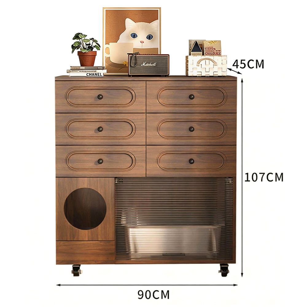 Eeeza Movable Cat Litter Storage Cabinet