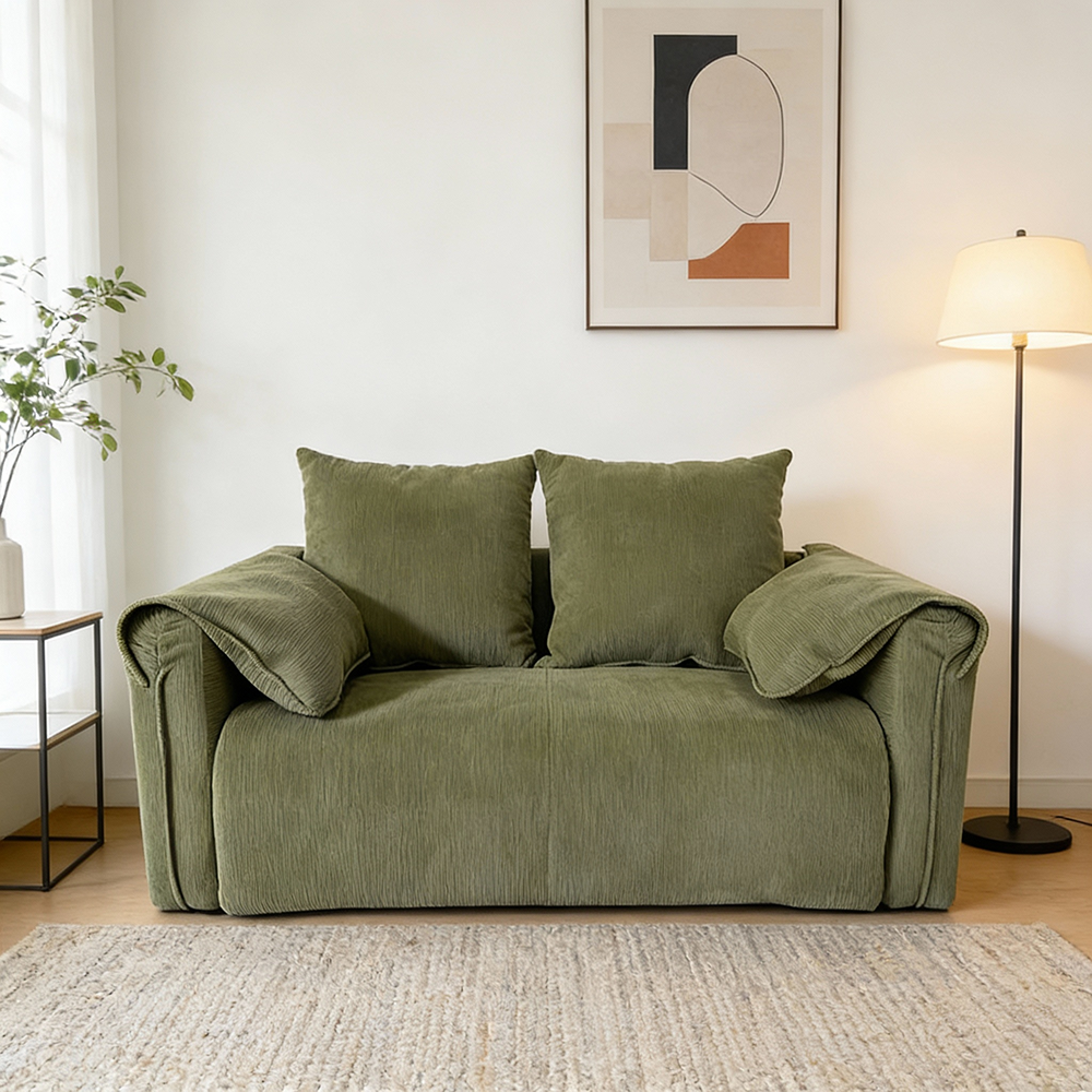 Fabric Sofa for Small Spaces - Ideal for Apartments/Rental Homes, 2-Seater Loveseat for Living Room