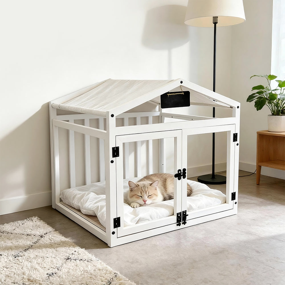 Eeeza Solid Wood Double-door Design Pet House