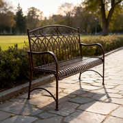 Eeeza Unique Gothic Design Outdoor Iron Frame Bench