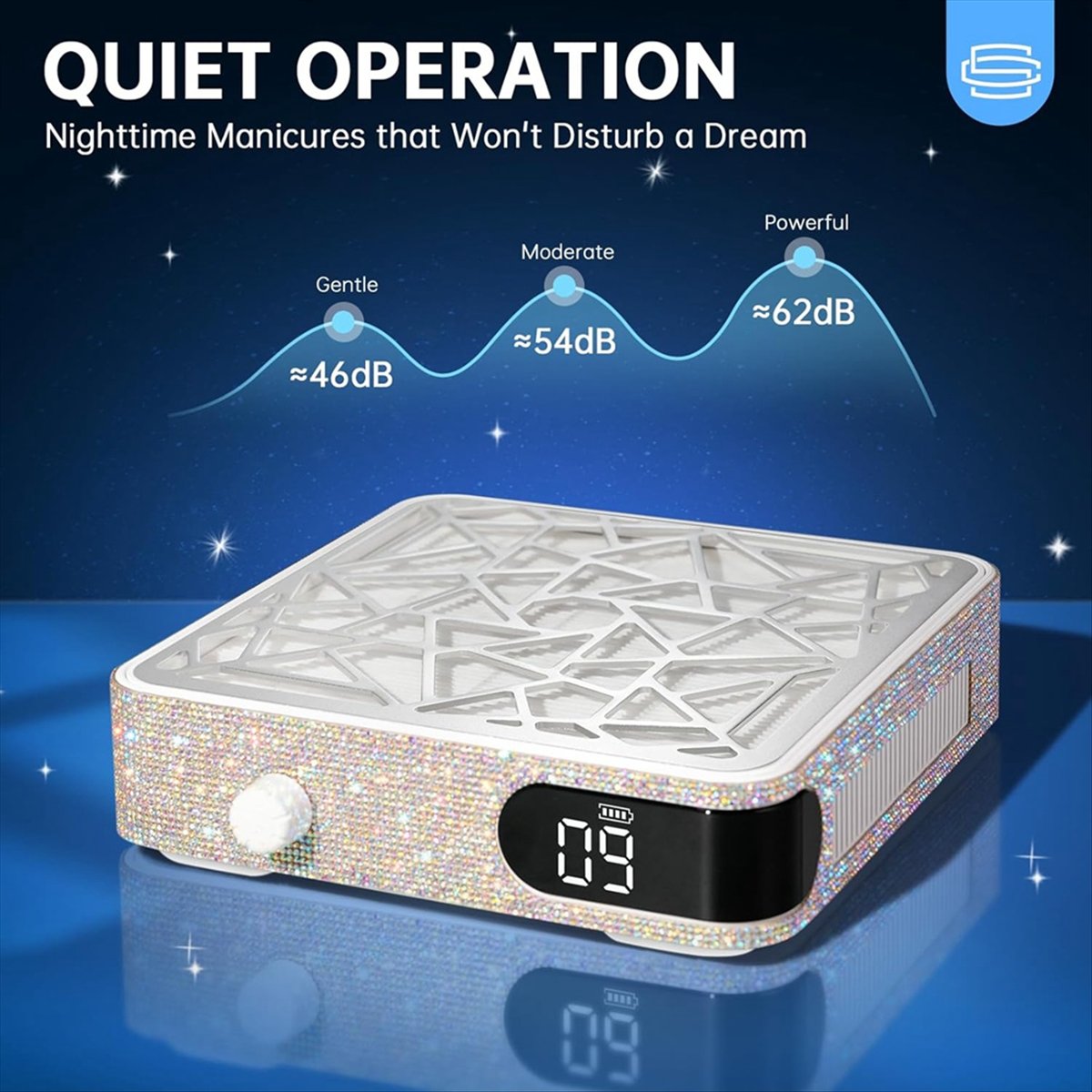 Professional Brushless Nail Dust Collector: 48W Efficient Suction Nail Tech, Collector Extractor Nail Vacuum Multicolor