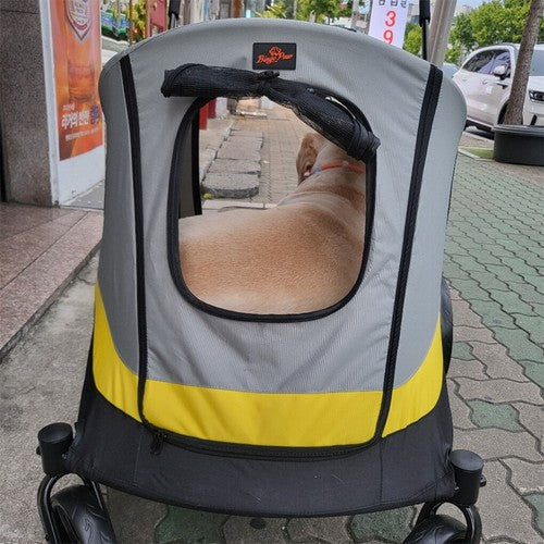 Large Folding Dog Stroller Pet Travel Carriage Stroller with Rain Cover
