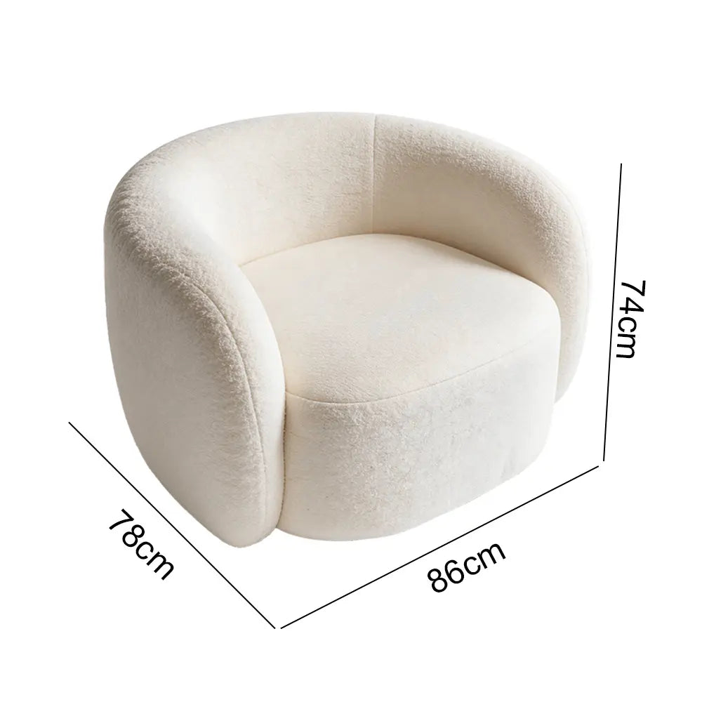 Eeeza Curved Bouclé Sofa – 86/180/210/240cm Sizes, Ergonomic Support with Plush Wool Touch & Modular Comfort