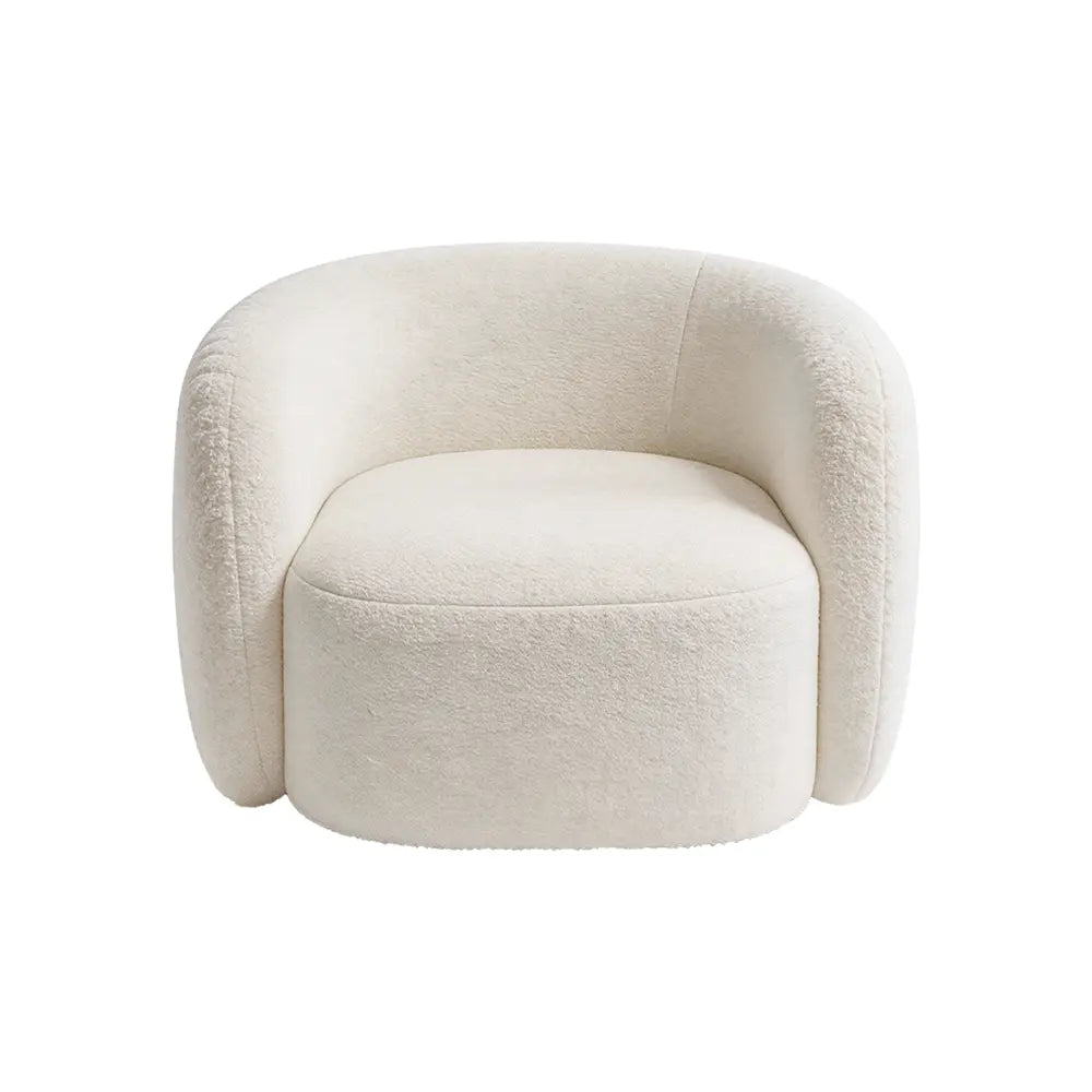 Eeeza Curved Bouclé Sofa – 86/180/210/240cm Sizes, Ergonomic Support with Plush Wool Touch & Modular Comfort