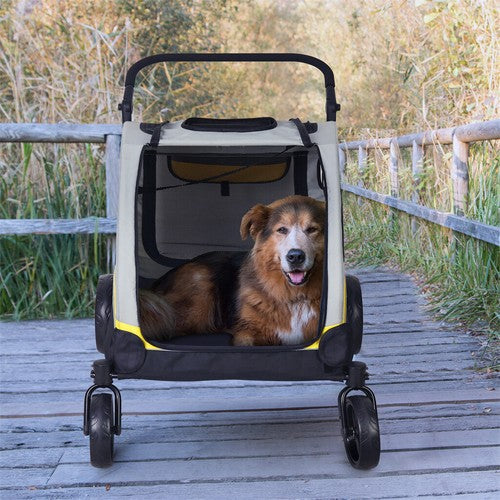 XX-Large Foladble Dog Pet Mobile Stroller Stable Jogger Carrier Holds up to 65KG