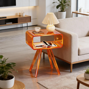 Acrylic Side Table,Bedside Table Nightstand for Bedroom Living Room