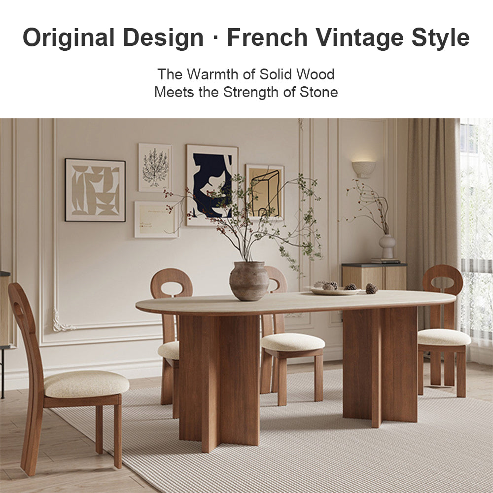 Eeeza Modern Essence Series - Cross-Leg Oval Dining Table