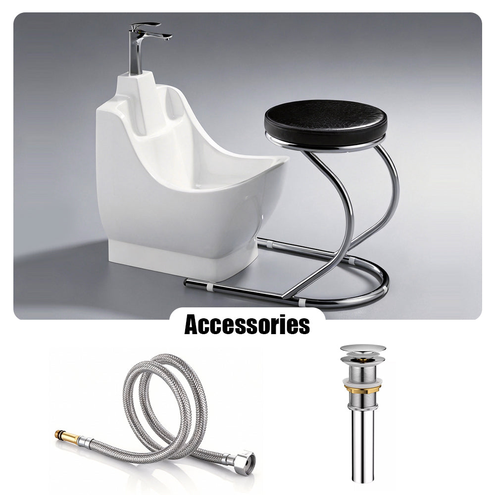 Eeeza Bathroom Foot Spa Ceramic Basin With Dedicated Chair