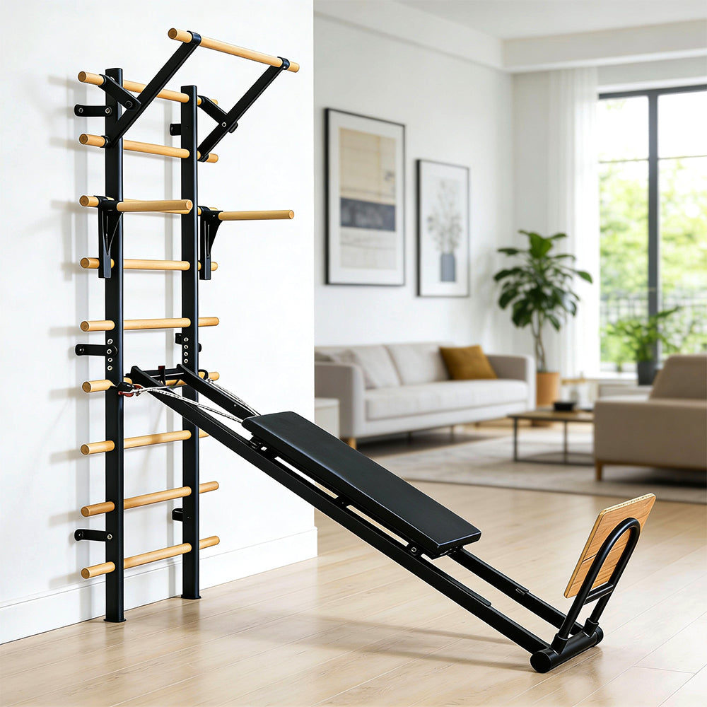 Eeeza Beechwood Single/Double Horizontal Bars With Wall Bars