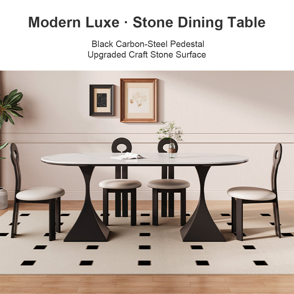 Eeeza Modern Essence Series - Modern Luxe Stone Dining Table