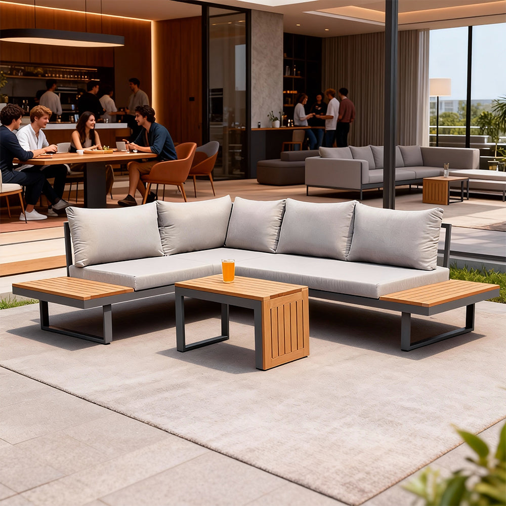 Eeeza Multi-person Sofa With Coffee Table Set