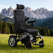 Eeeza 250W Foldable Electric Wheelchair – Lightweight Aluminium Frame, Dual Motors with Reclining Backrest