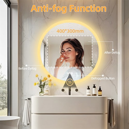 80CM LED Lighted Bathroom Mirror Backlit Bluetooth Vanity Mirror Shatterproof AU
