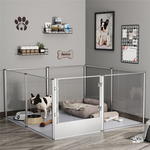 Acrylic Dog Playpen Fertility Fence Dog Whelping Pen w/ Waterproof Mat